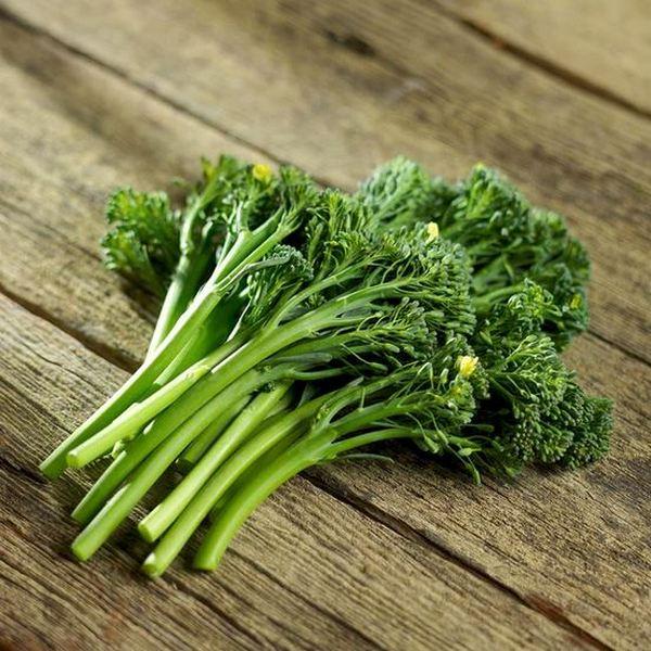 Broccolini, also known as baby broccoli, presents a charming appearance. It features petite stalks crowned with delicate florets, creating an appealing visual contrast. The slender and tender stalks paired with the mild, sweet broccoli flavor make it a garden favorite. Their vivid green color and dainty structure add an attractive touch to your garden