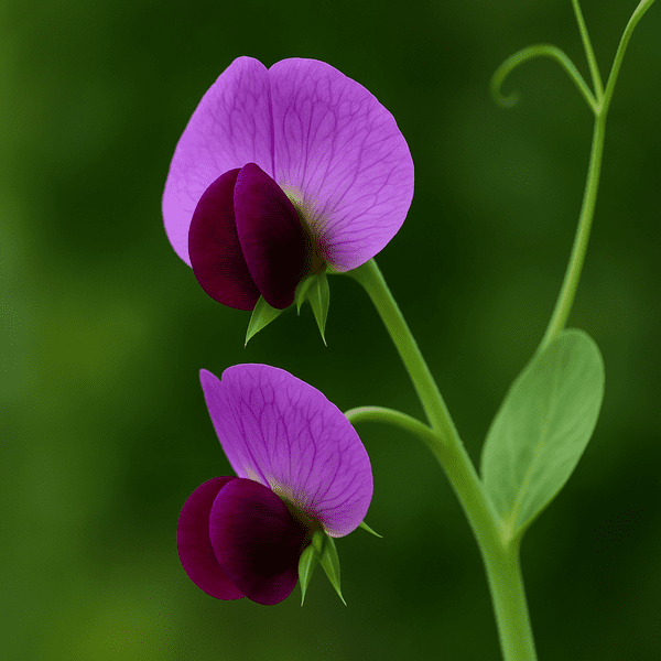 Beautiful Snow Pea Yakumo flower on a stem